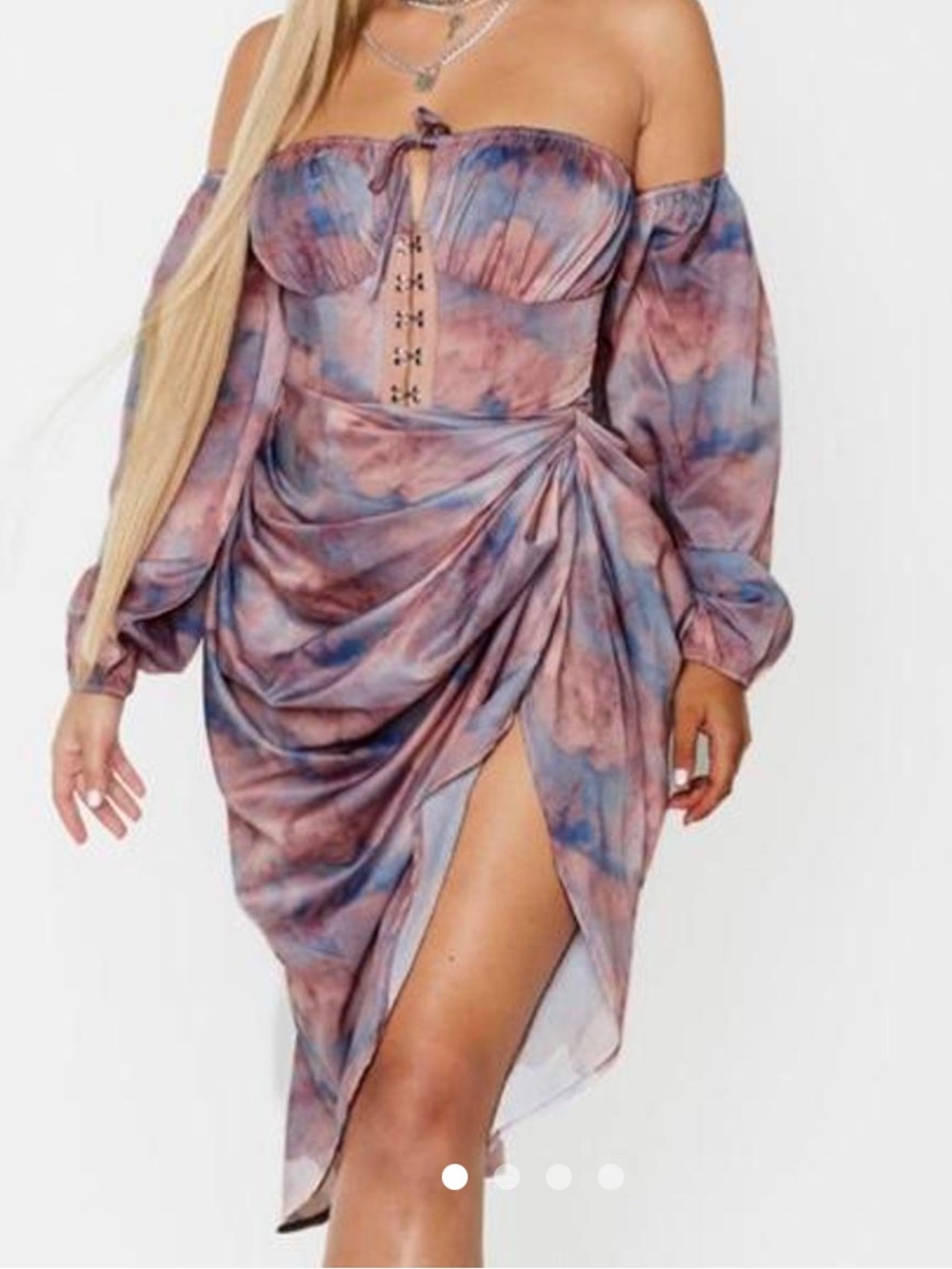 PrettyLittleThing renaissance cloud print midi skirt